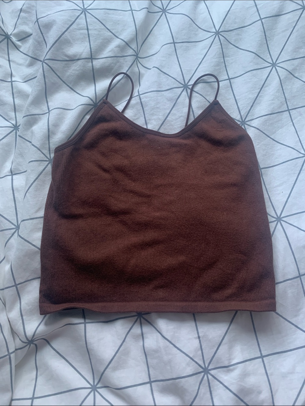 Women’s Brown Ribbed Tank Top